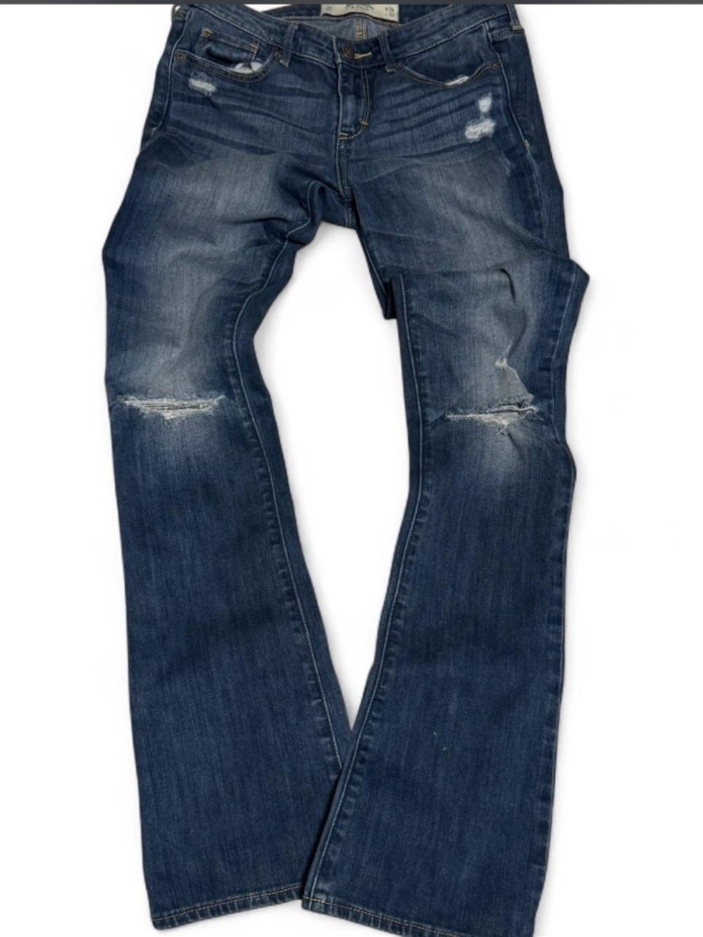 Abercrombie & Fitch Dark Blue Distressed Flare Jeans